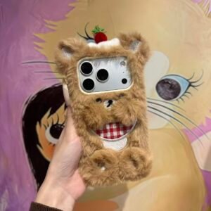 Plush bear phone case