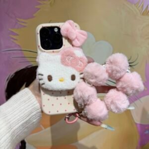 Pink Polka-Dot Cat Phone Case